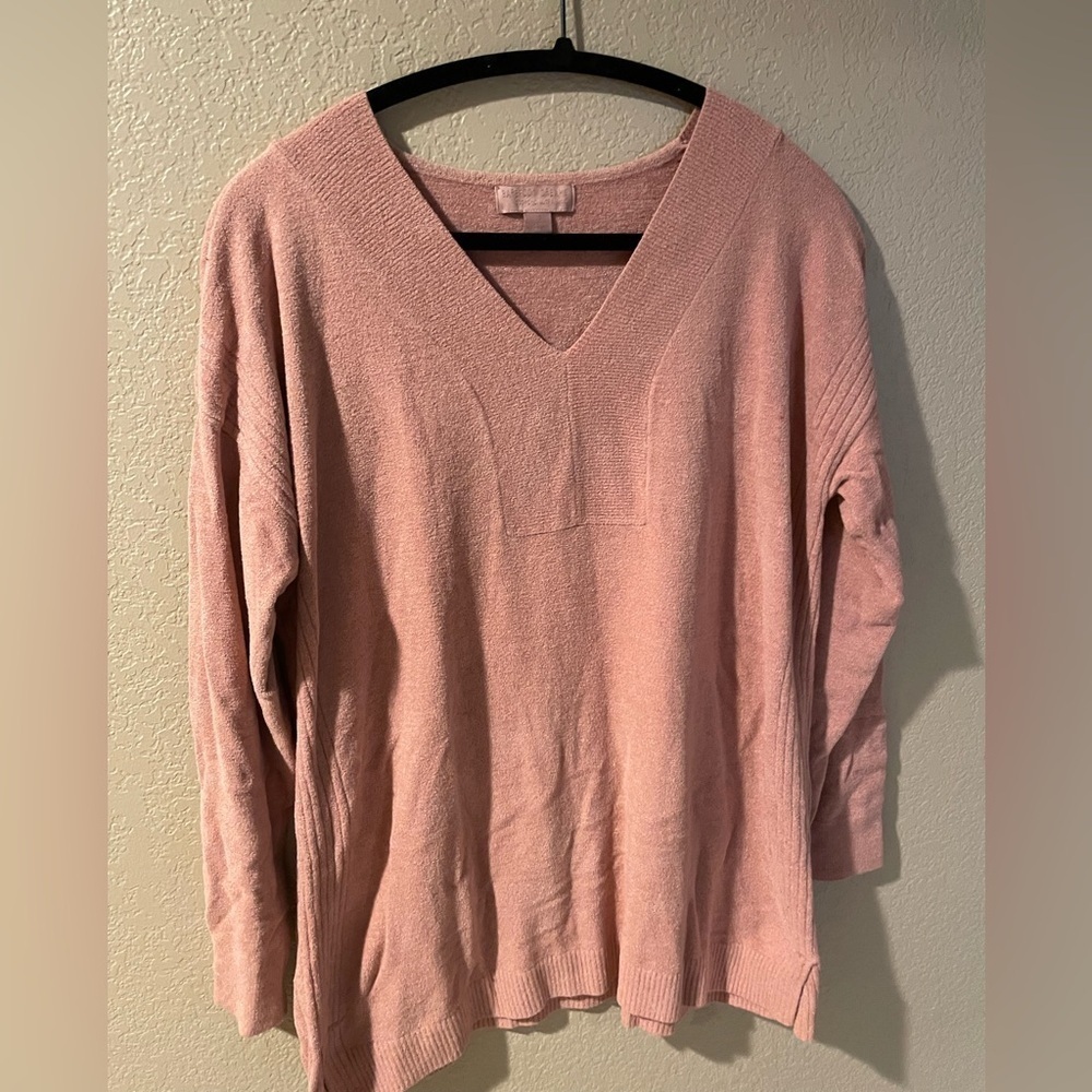 Barefoot Dreams Soft Pink V-Neck Sweater